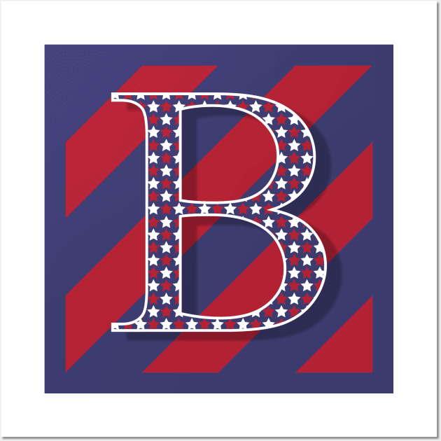 Old Glory Letter B Wall Art by ArtticArlo